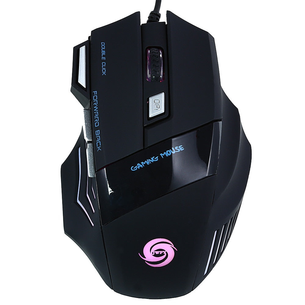 JWFY USB Wired Computer mouse 5500 DPI 7 Buttons LED USB Optical Wired Gaming Mouse Mice computer mouse For Pro Gamer