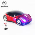 Computer Mouse Wireless Car Shaped Mini USB Receiver Gaming Optical PC Wireless Computer Mouse for Laptop 1200 DPI 2.4G LED